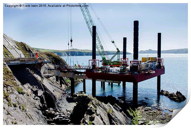  St Justinians new lifeboat station being built Print by Frank Irwin