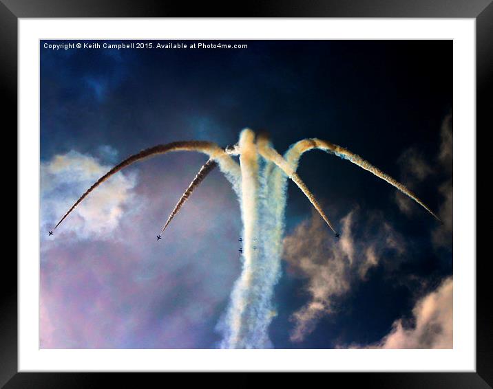 Red Arrows Palm Tree Split  Framed Mounted Print by Keith Campbell