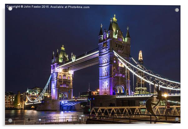  Tower Bridge at Night. Acrylic by John Fowler