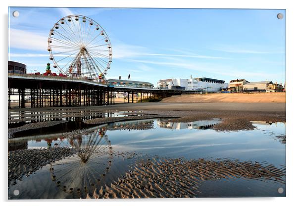Big Wheel Reflections Blackpool Acrylic by Gary Kenyon