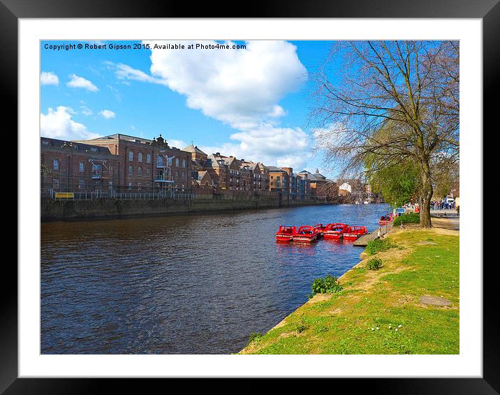  Queens Staith and river Ouse in York Framed Mounted Print by Robert Gipson