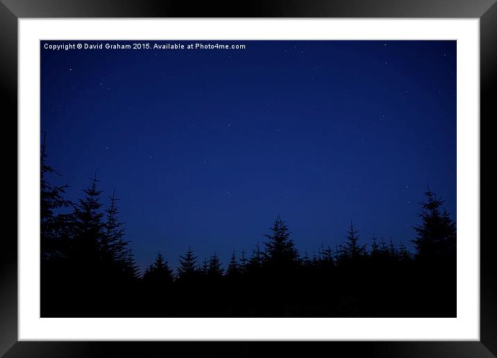 Nights sky above the tree line Framed Mounted Print by David Graham