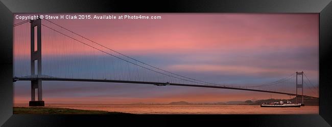 MV Balmoral Passing the Severn Bridge at Sunrise Framed Print by Steve H Clark
