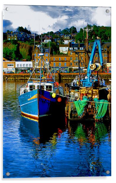 Oban Harbour Acrylic by Tommy Reilly
