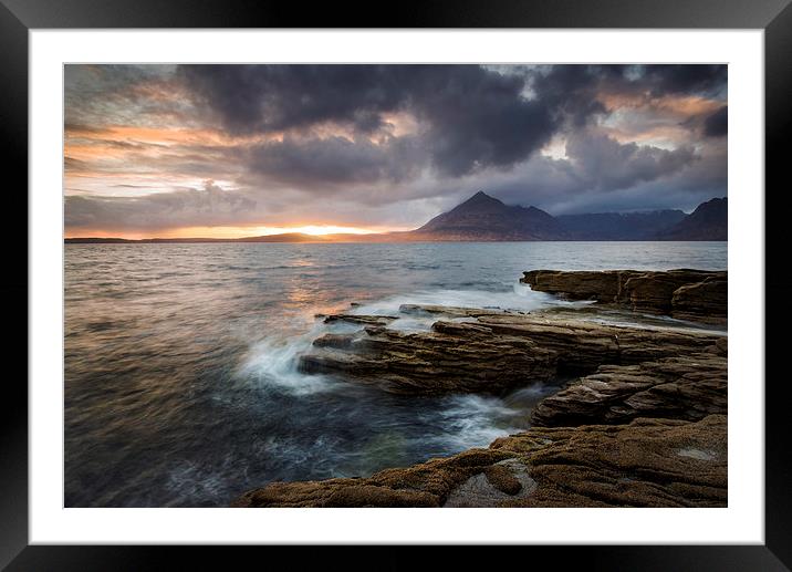  Elgol Beach Sunset Framed Mounted Print by Dave Wragg