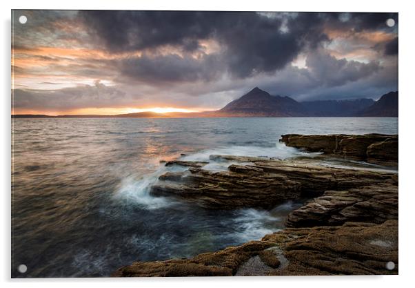  Elgol Beach Sunset Acrylic by Dave Wragg