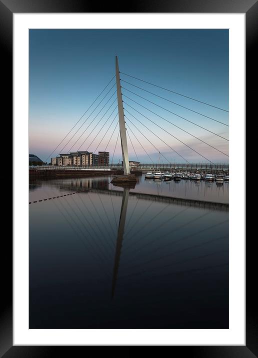  Swansea Millennium bridge  Framed Mounted Print by Leighton Collins