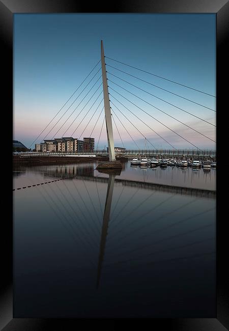  Swansea Millennium bridge  Framed Print by Leighton Collins