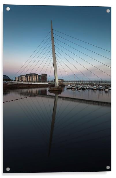  Swansea Millennium bridge  Acrylic by Leighton Collins