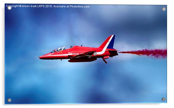 Red Arrow fly past close up Acrylic by Simon Bratt LRPS