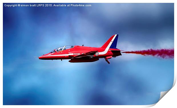 Red Arrow fly past close up Print by Simon Bratt LRPS