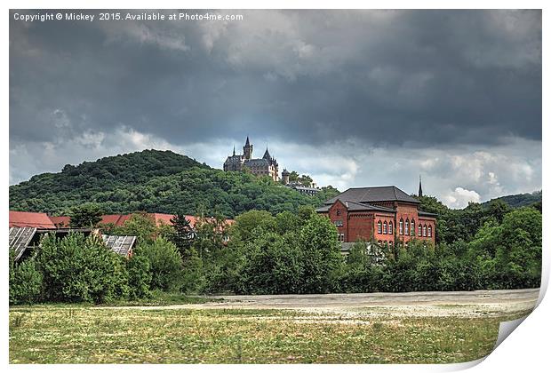 View Towards Wernigerode Castle Print by rawshutterbug 