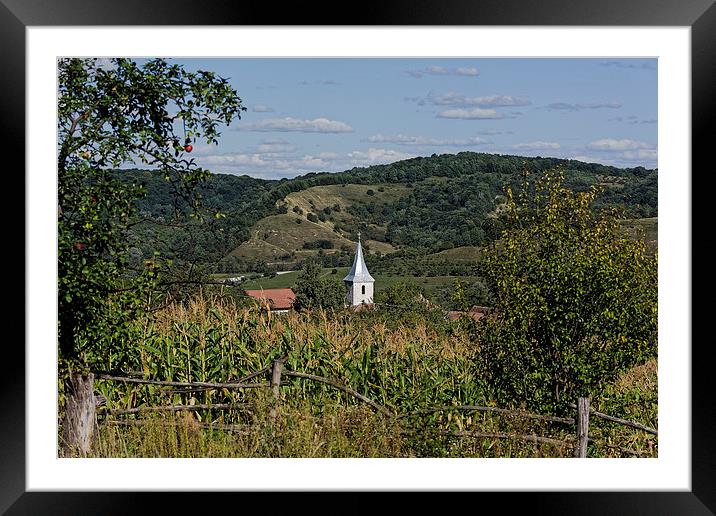 Nucet hill village Sibiu county Romania Framed Mounted Print by Adrian Bud