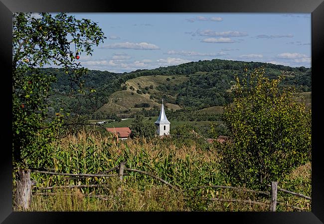 Nucet hill village Sibiu county Romania Framed Print by Adrian Bud