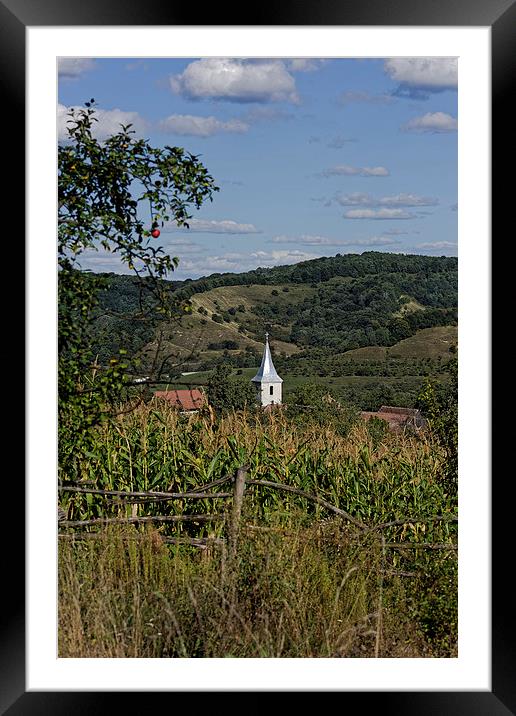 Nucet village Church Sibiu county Romania Framed Mounted Print by Adrian Bud