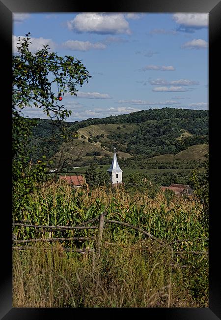 Nucet village Church Sibiu county Romania Framed Print by Adrian Bud