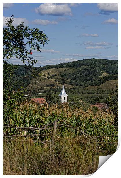 Nucet village Church Sibiu county Romania Print by Adrian Bud