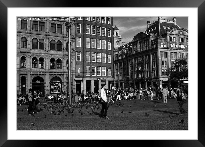  Dam Square Amsterdam  Framed Mounted Print by Aidan Moran