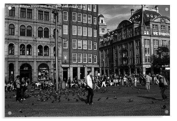  Dam Square Amsterdam  Acrylic by Aidan Moran