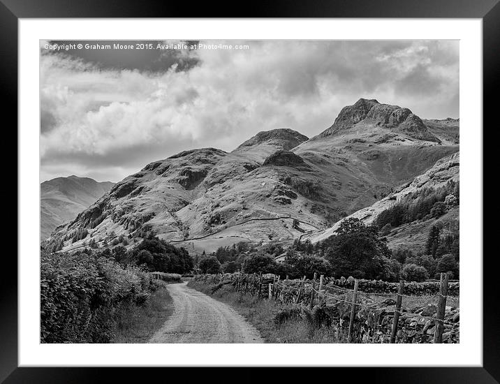 Langdale Pikes from Green Lane Framed Mounted Print by Graham Moore