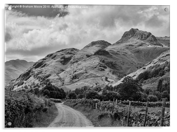 Langdale Pikes from Green Lane Acrylic by Graham Moore