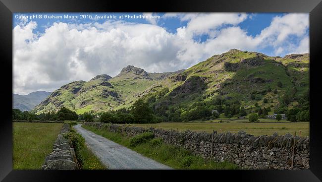 Langdale Pikes from Green Lane Framed Print by Graham Moore