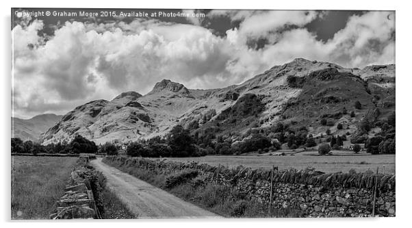 Langdale Pikes from Green Lane Acrylic by Graham Moore