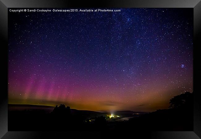  Northern Lights In Yorkshire Framed Print by Sandi-Cockayne ADPS