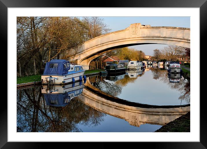 Lancaster Canal Sunset Reflections Framed Mounted Print by Gary Kenyon