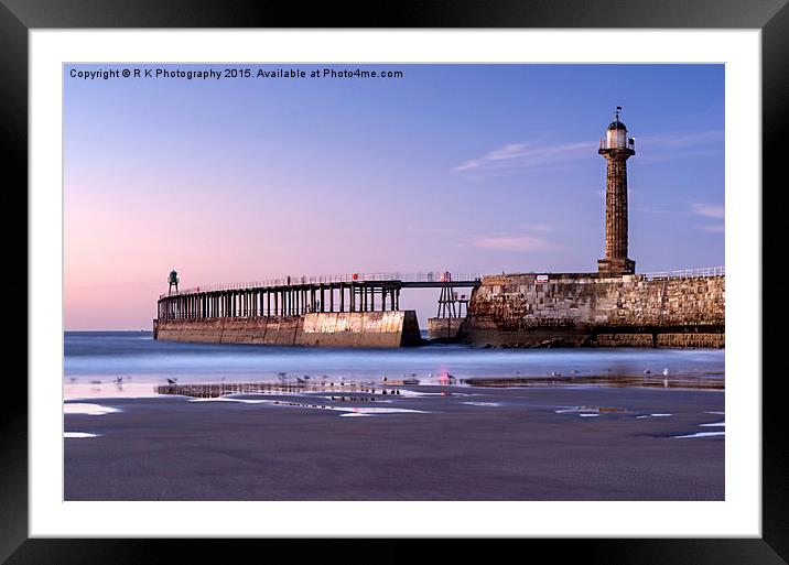  Whitby sunset Framed Mounted Print by R K Photography