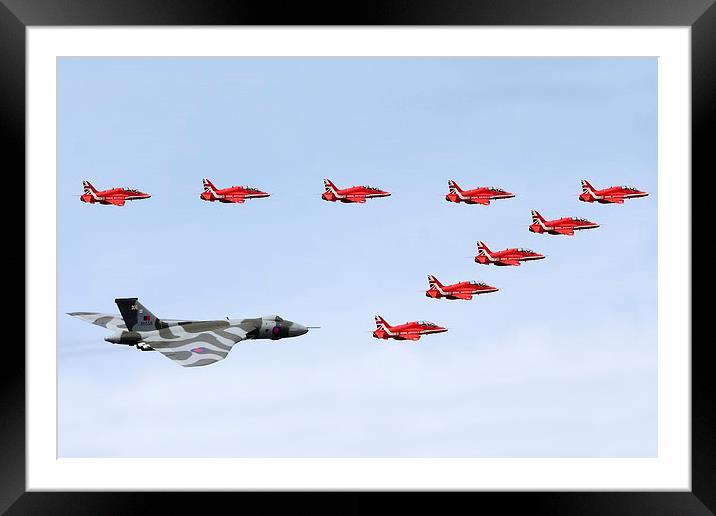  Red Arrows and Vulcan  Framed Mounted Print by Andrew Baines