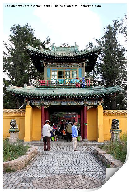  Entrance to Gandan Monastery, Ulaanbaatar, Mongol Print by Carole-Anne Fooks