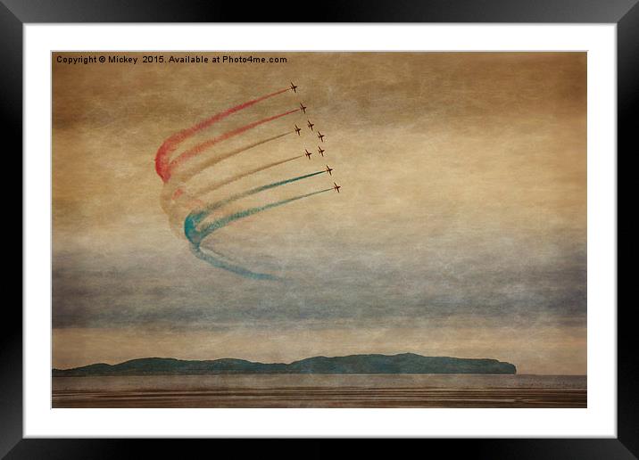 Red Arrows The Vintage Look Framed Mounted Print by rawshutterbug 