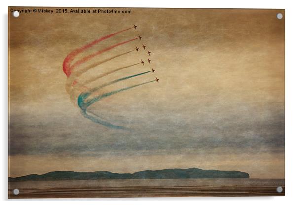 Red Arrows The Vintage Look Acrylic by rawshutterbug 