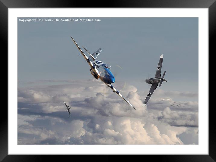 Top Gun - 1944 Version (P51 v Bf109G)  Framed Mounted Print by Pat Speirs