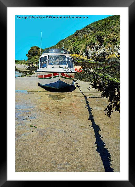  A small motorboat tied up in Porthclais harbour Framed Mounted Print by Frank Irwin