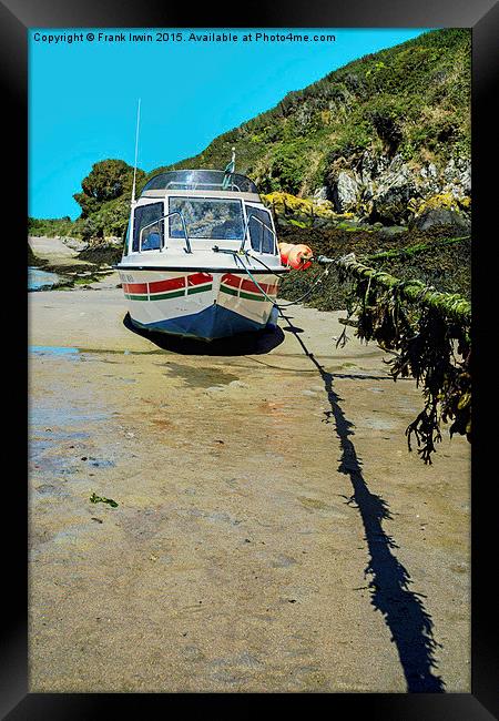  A small motorboat tied up in Porthclais harbour Framed Print by Frank Irwin