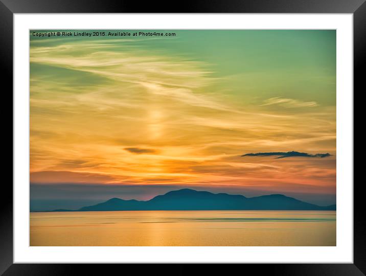  Sunset over The Isle of Harris Framed Mounted Print by Rick Lindley