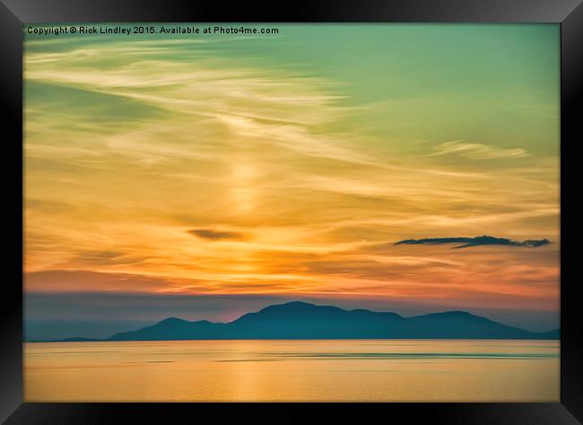  Sunset over The Isle of Harris Framed Print by Rick Lindley