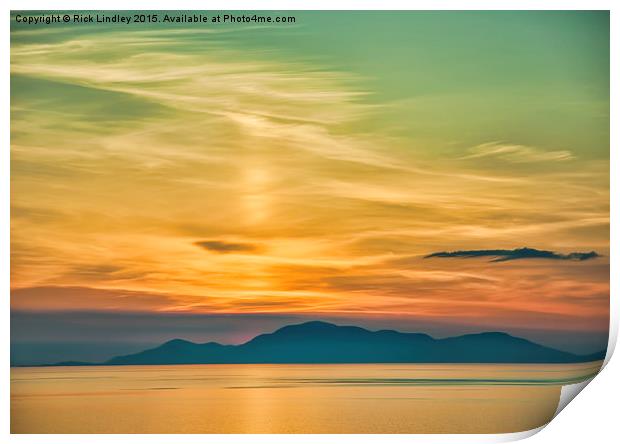  Sunset over The Isle of Harris Print by Rick Lindley