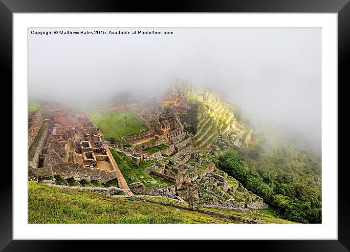 Machu Picchu sunlight Framed Mounted Print by Matthew Bates