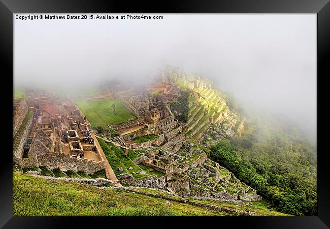 Machu Picchu sunlight Framed Print by Matthew Bates