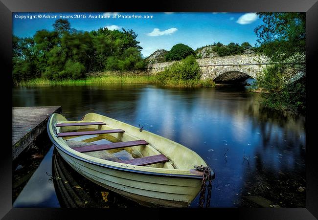 Llyn Padarn Boat Llanberis Framed Print by Adrian Evans