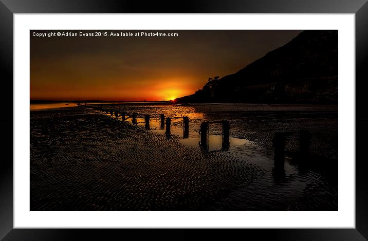 Sunset By The Beach Deganwy Framed Mounted Print by Adrian Evans