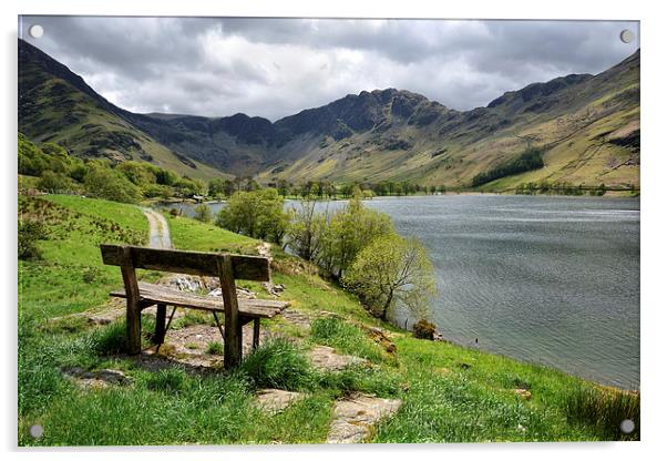 Seat with a View Buttermere Acrylic by Gary Kenyon