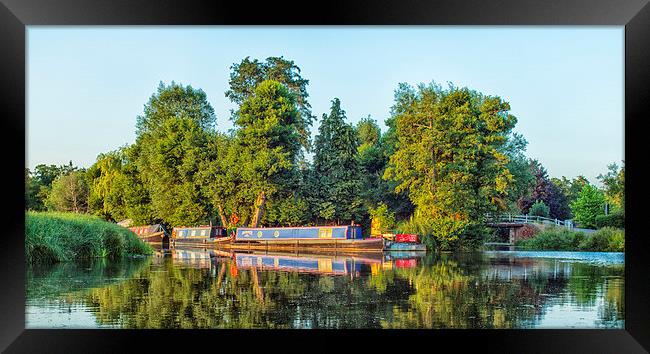  Moored Boats Summer Framed Print by Clive Eariss
