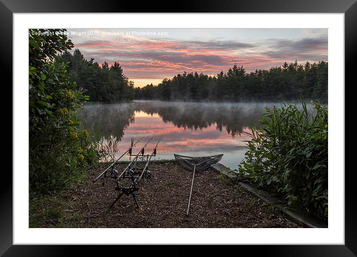  Misty Lake Sunrise Framed Mounted Print by Lee Wright