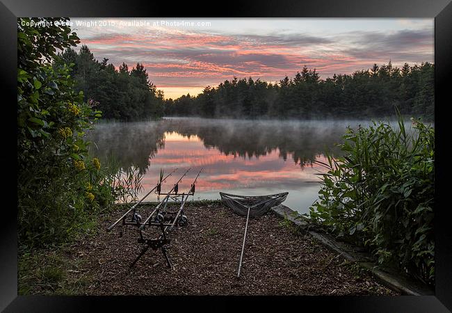  Misty Lake Sunrise Framed Print by Lee Wright