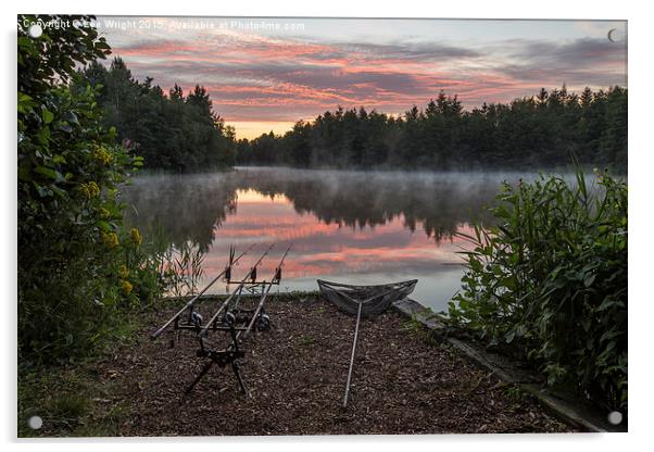  Misty Lake Sunrise Acrylic by Lee Wright