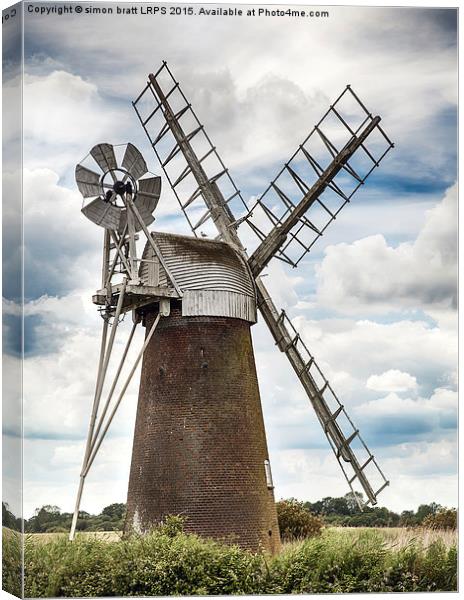 Windmill in Norfolk UK Canvas Print by Simon Bratt LRPS